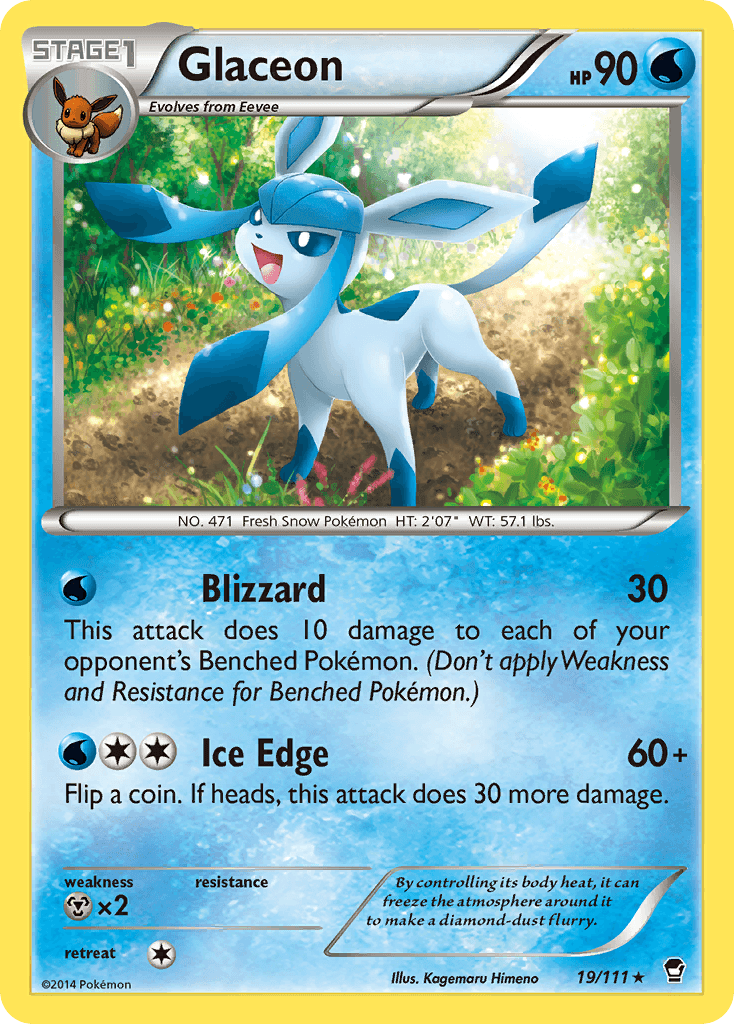 Glaceon — XY - Furious Fists Pokémon TCG card by Kagemaru Himeno