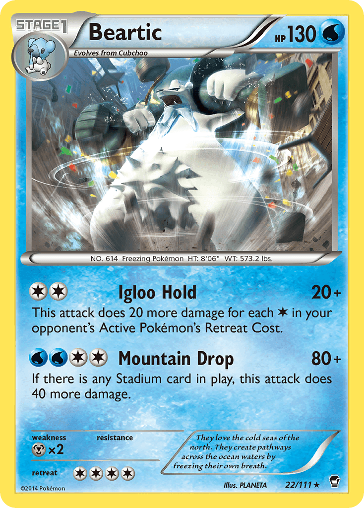 Beartic — XY - Furious Fists Pokémon TCG card by PLANETA