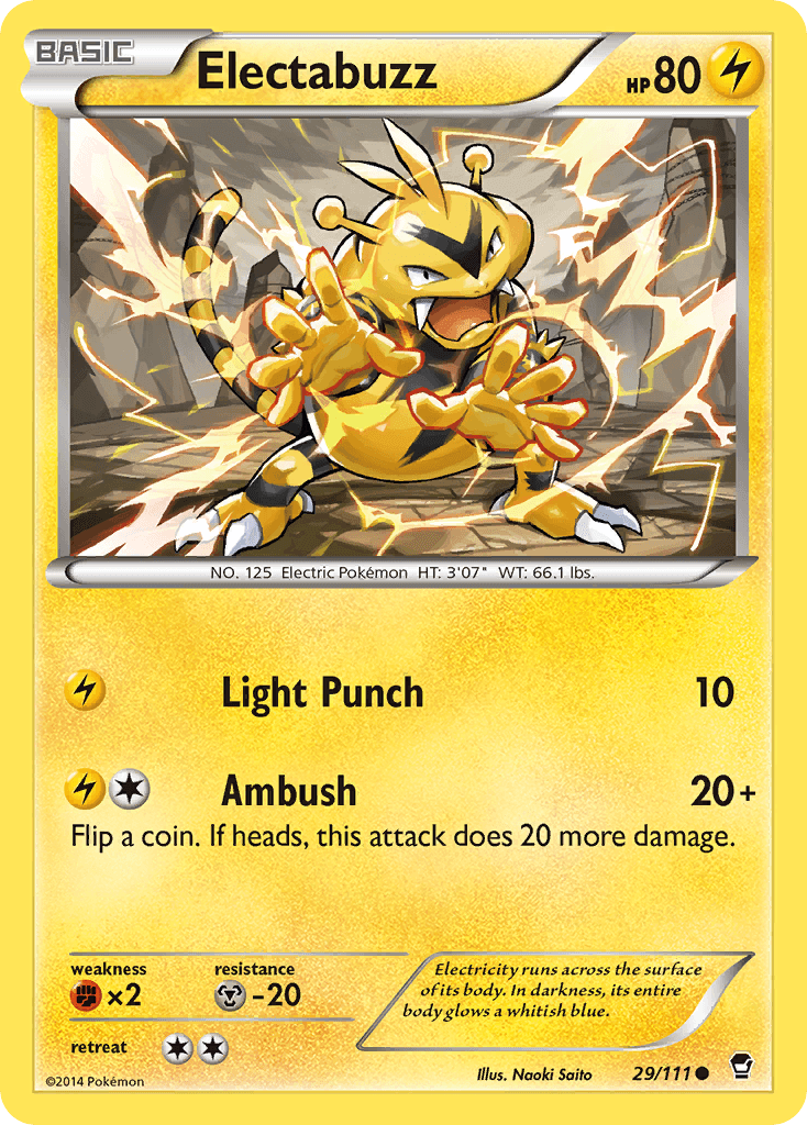 Electabuzz — XY - Furious Fists Pokémon TCG card by Naoki Saito