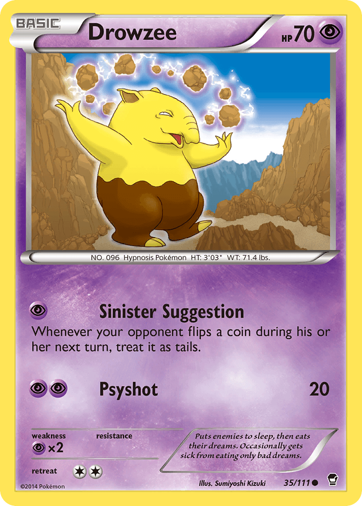 Drowzee — XY - Furious Fists Pokémon TCG card by Sumiyoshi Kizuki
