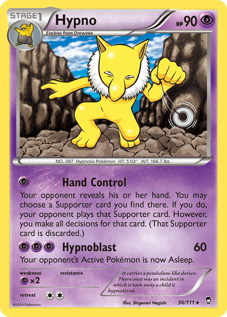 Hypno — XY - Furious Fists Pokémon TCG card by Shigenori Negishi