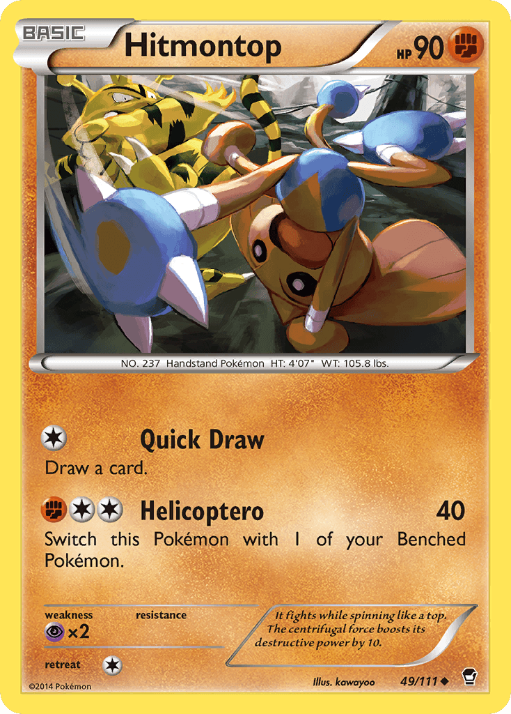 Hitmontop — XY - Furious Fists Pokémon TCG card by kawayoo