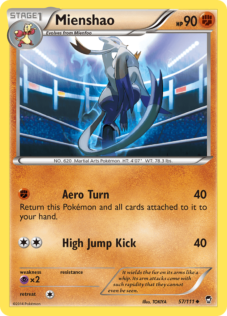 Mienshao — XY - Furious Fists Pokémon TCG card by TOKIYA