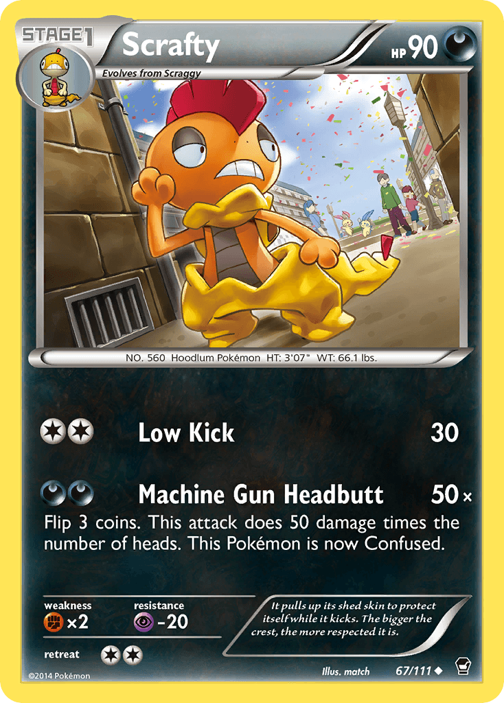 Scrafty — XY - Furious Fists Pokémon TCG card by match