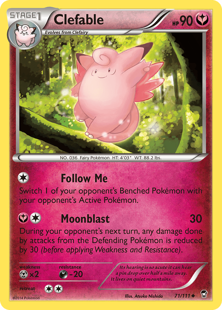 Clefable — XY - Furious Fists Pokémon TCG card by Atsuko Nishida