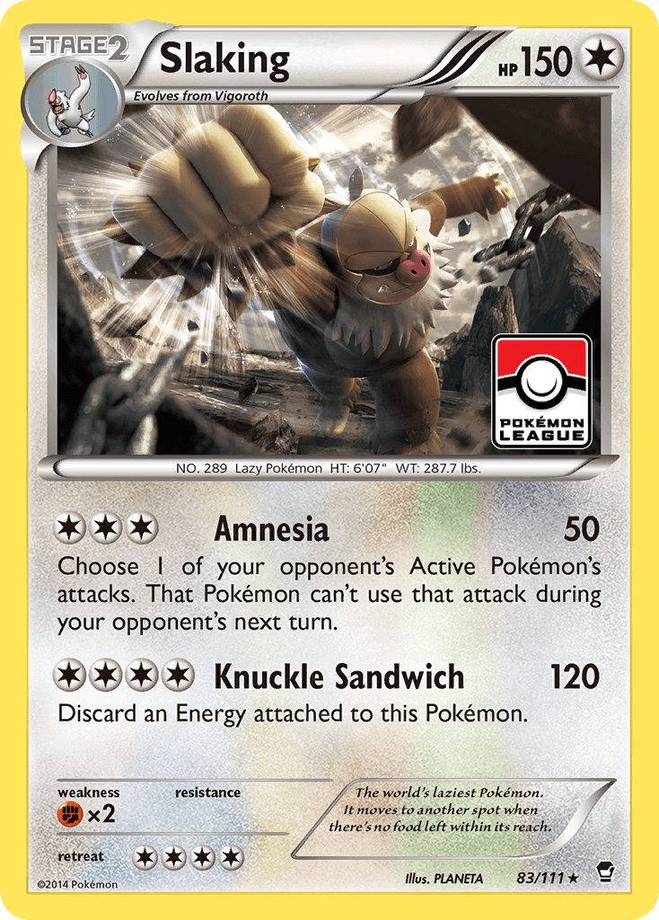 Slaking — XY - Furious Fists Pokémon TCG card by PLANETA