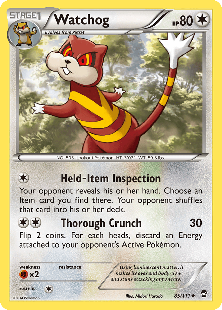Watchog — XY - Furious Fists Pokémon TCG card by Midori Harada