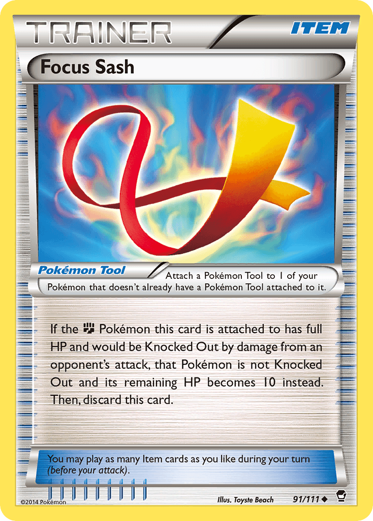 Focus Sash — XY - Furious Fists Pokémon TCG card by Toyste Beach