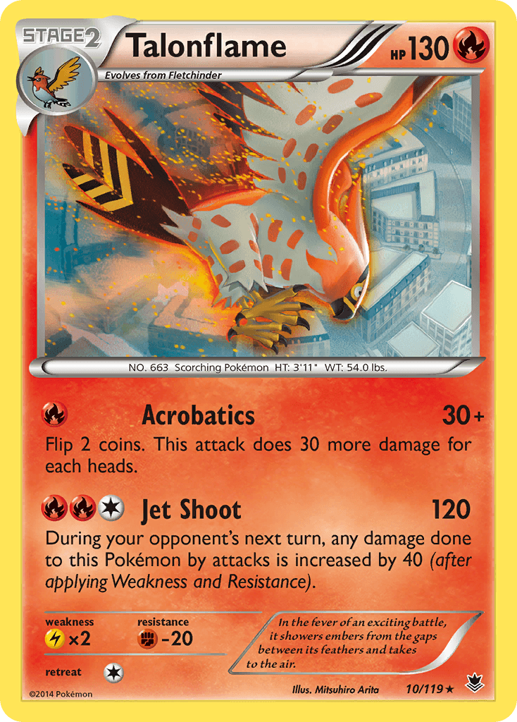 Talonflame — XY - Phantom Forces Pokémon TCG card by Mitsuhiro Arita