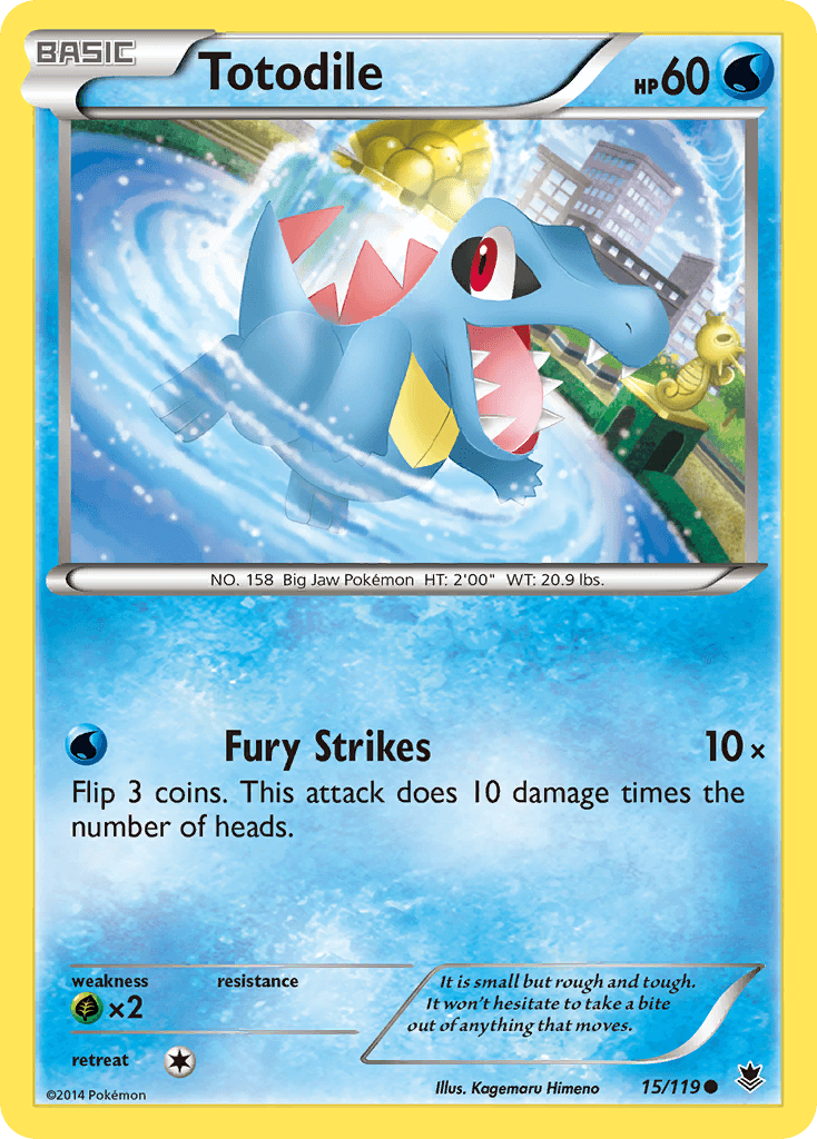Totodile — XY - Phantom Forces Pokémon TCG card by Kagemaru Himeno
