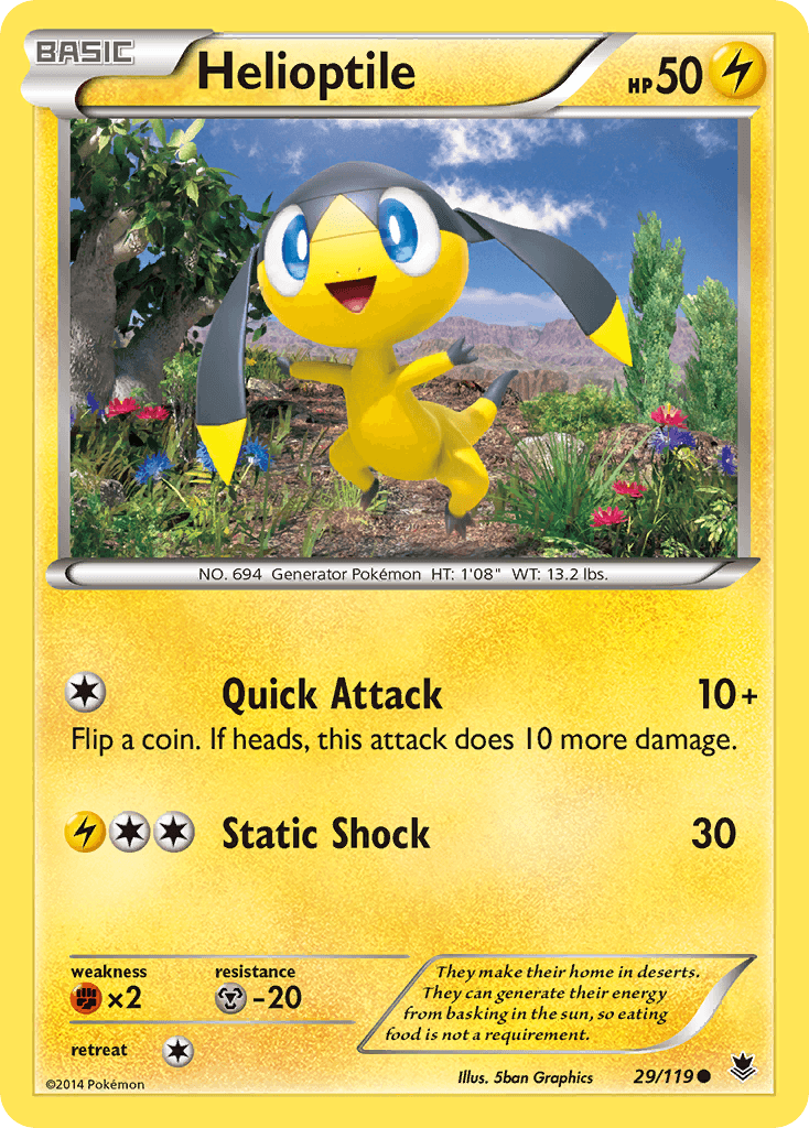 Helioptile (29) — XY - Phantom Forces Pokémon TCG card by Sbon Graphics