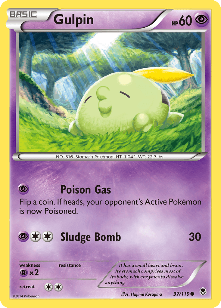 Gulpin — XY - Phantom Forces Pokémon TCG card by Hajime Kusajima