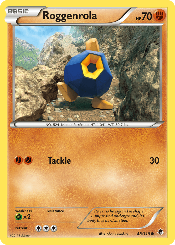 Roggenrola — XY - Phantom Forces Pokémon TCG card by 5ban Graphics