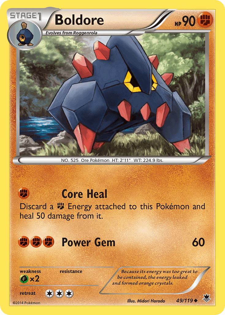 Boldore — XY - Phantom Forces Pokémon TCG card by Midori Harada