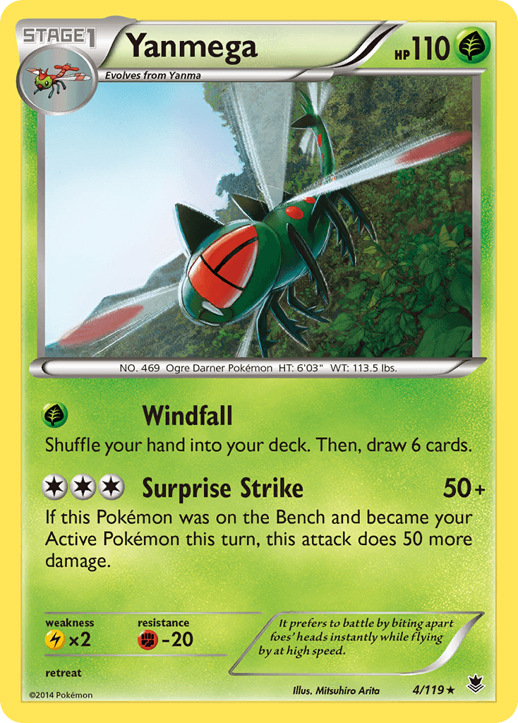 Yanmega — XY - Phantom Forces Pokémon TCG card by Mitsuhiro Arita
