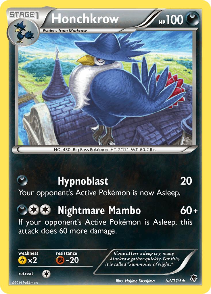 Honchkrow — XY - Phantom Forces Pokémon TCG card by Hajime Kusajima