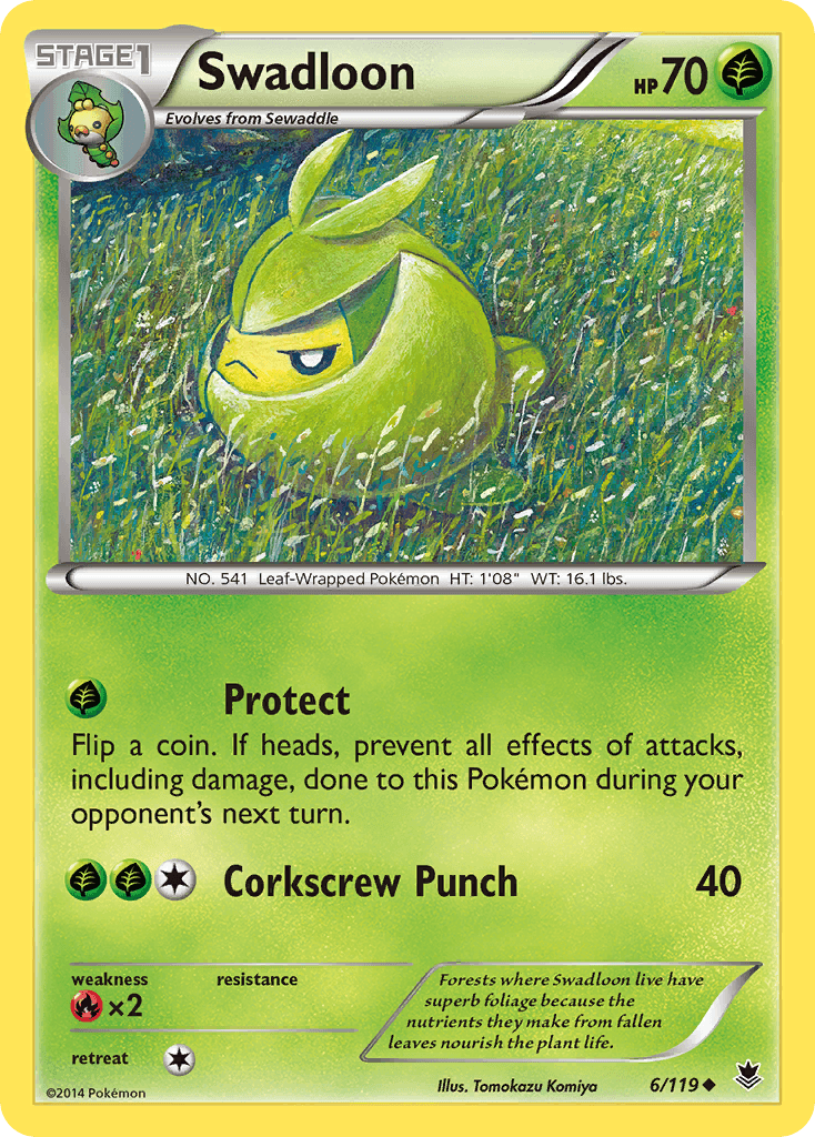 Swadloon — XY - Phantom Forces Pokémon TCG card by Tomokazu Komiya
