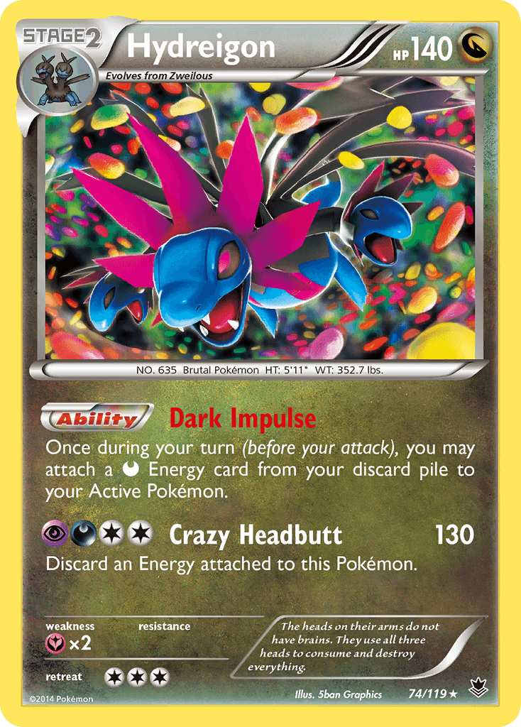 Hydreigon — XY - Phantom Forces Pokémon TCG card by 5ban Graphics