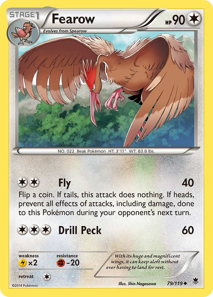 Fearow — XY - Phantom Forces Pokémon TCG card by Shin Nagasawa