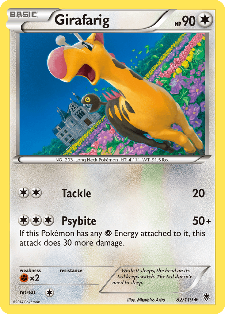 Girafarig — XY - Phantom Forces Pokémon TCG card by Mitsuhiro Arita