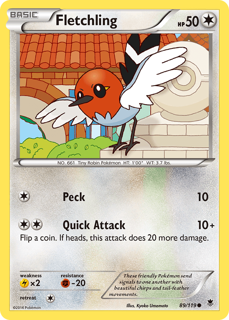 Fletchling — XY - Phantom Forces Pokémon TCG card by Kyoko Umemoto