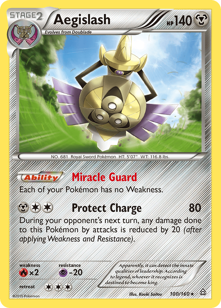 Aegislash — XY - Primal Clash Pokémon TCG card by Kouki Saitou