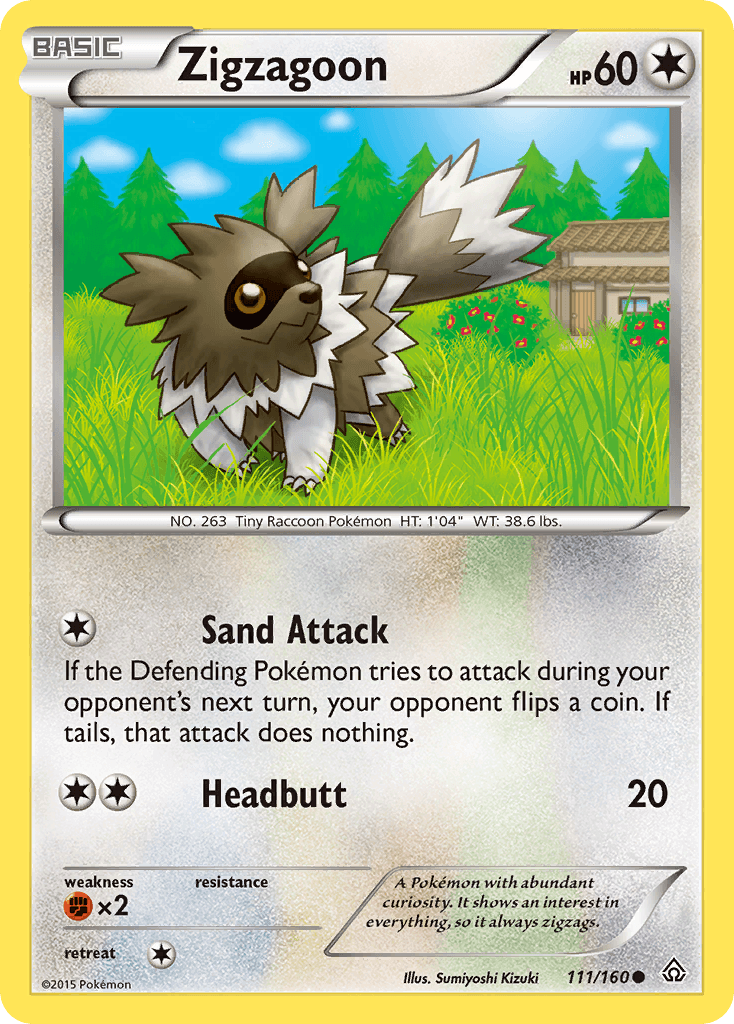 Zigzagoon — XY - Primal Clash Pokémon TCG card by Sumiyoshi Kizuki