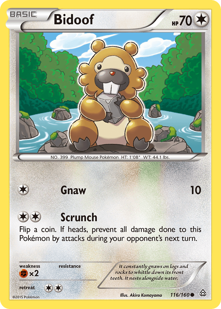 Bidoof — XY - Primal Clash Pokémon TCG card by Akira Komayama