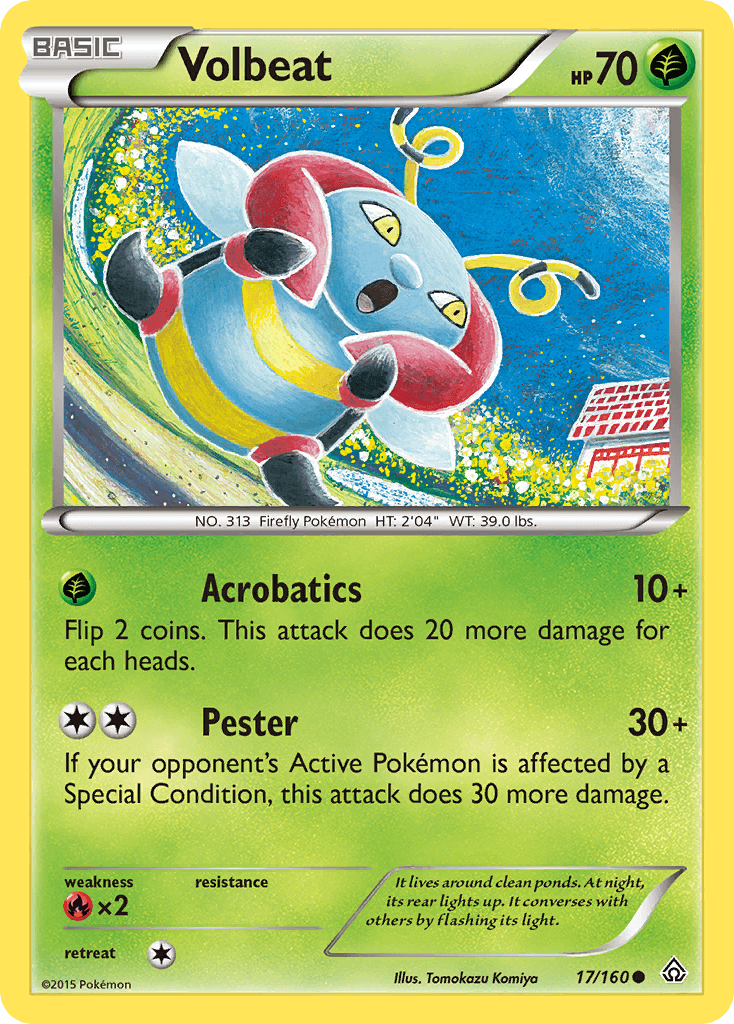 Volbeat — XY - Primal Clash Pokémon TCG card by Tomokazu Komiya