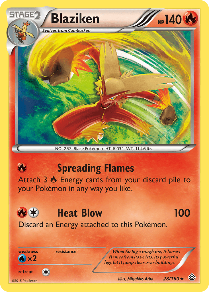 Blaziken — XY - Primal Clash Pokémon TCG card by Mitsuhiro Arita