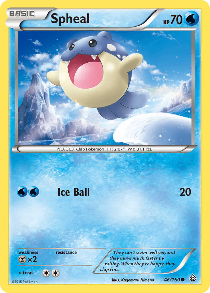Spheal (46) — XY - Primal Clash Pokémon TCG card by Kagemaru Himeno