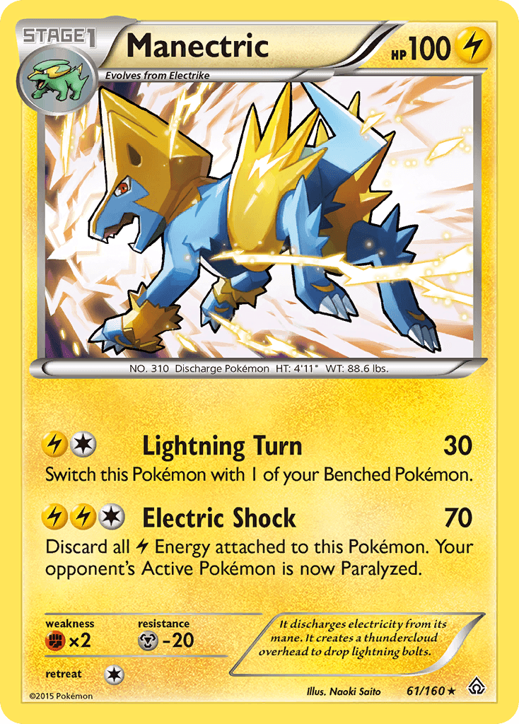 Manectric — XY - Primal Clash Pokémon TCG card by Naoki Saito