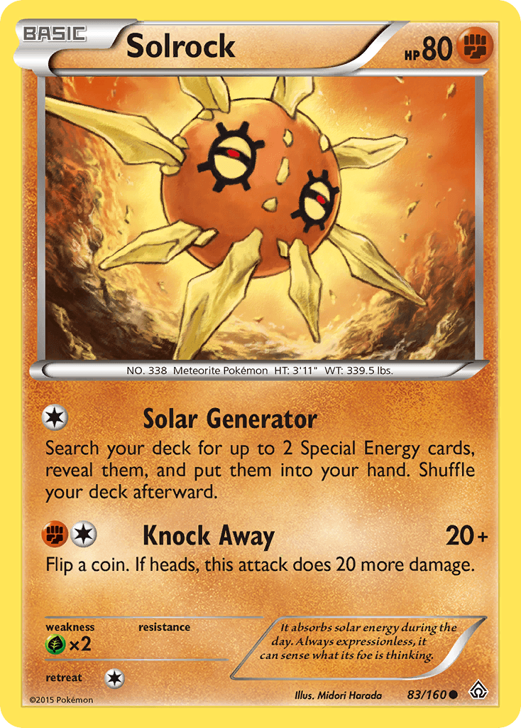 Solrock — XY - Primal Clash Pokémon TCG card by Midori Harada