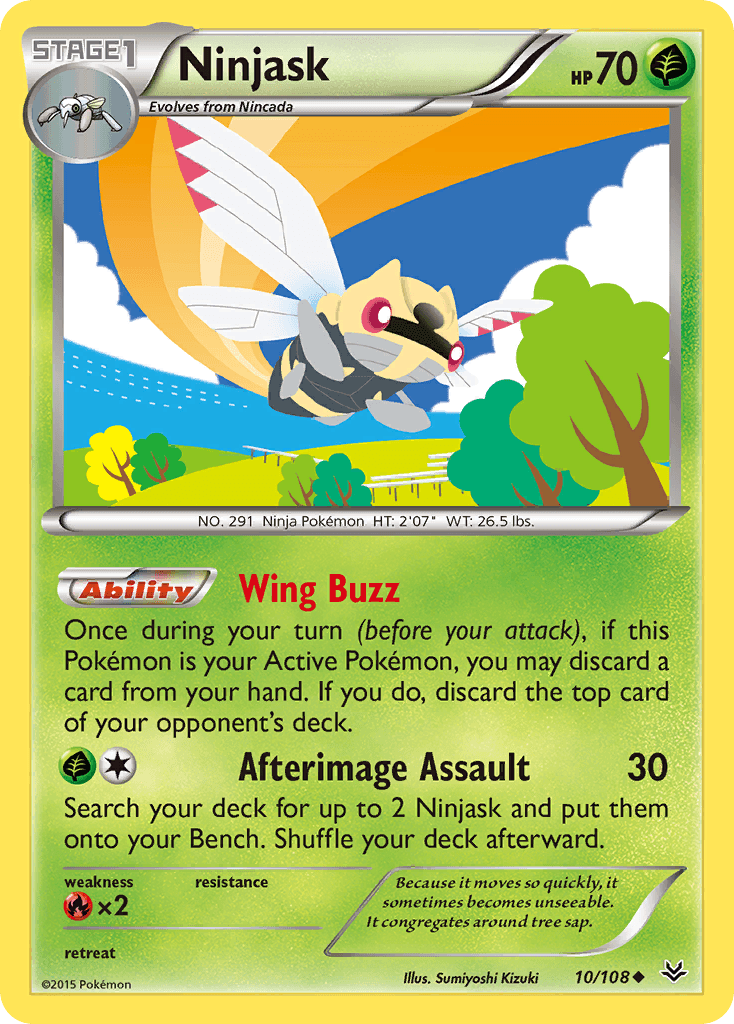 Ninjask — XY - Roaring Skies Pokémon TCG card by Sumiyoshi Kizuki