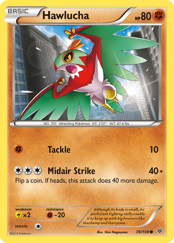 Hawlucha — XY - Roaring Skies Pokémon TCG card by Shin Nagasawa