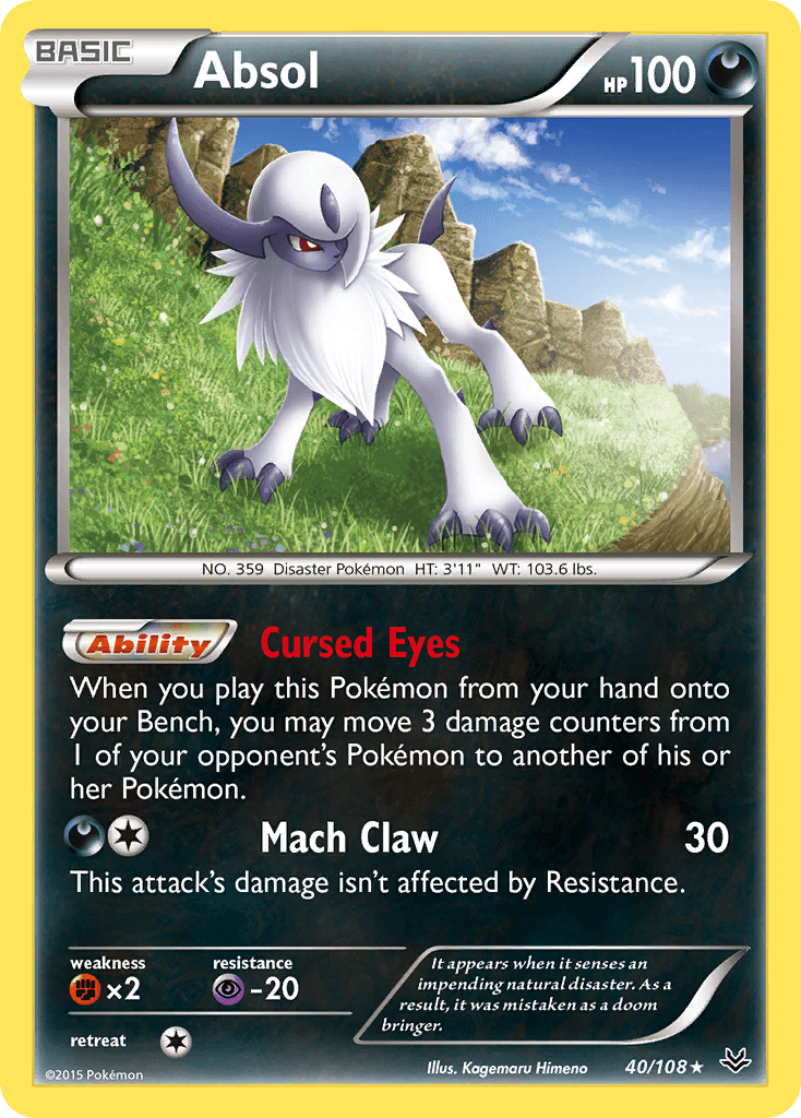 Absol — XY - Roaring Skies Pokémon TCG card by Kagemaru Himeno