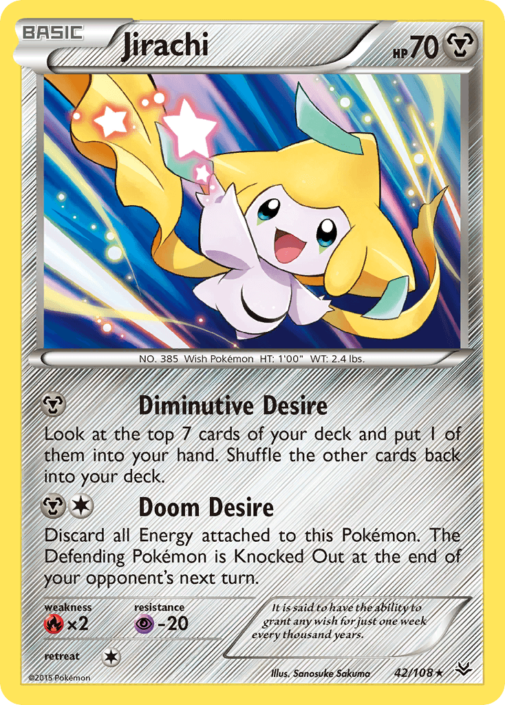 Jirachi — XY - Roaring Skies Pokémon TCG card by Sanosuke Sakuma