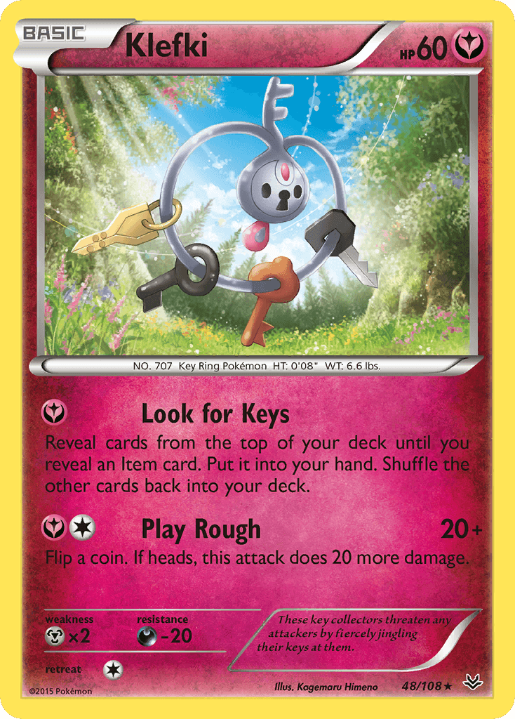 Klefki — XY - Roaring Skies Pokémon TCG card by Kagemaru Himeno