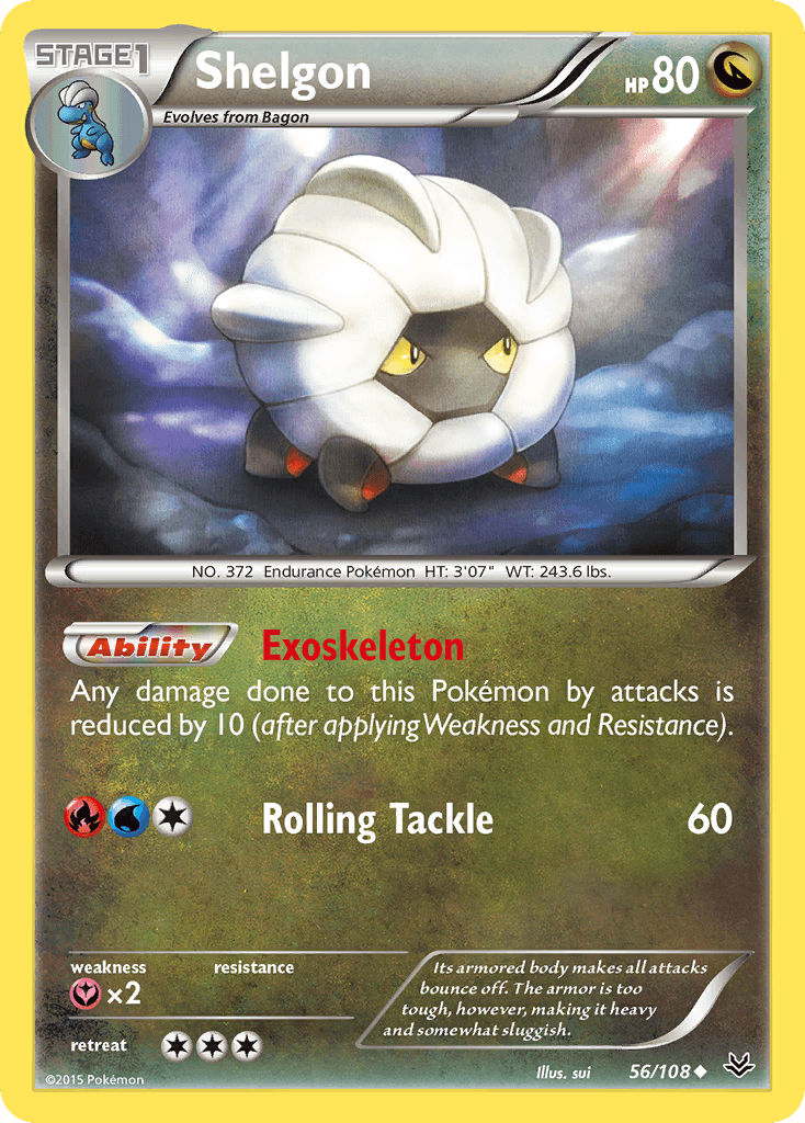Shelgon — XY - Roaring Skies Pokémon TCG card by sui