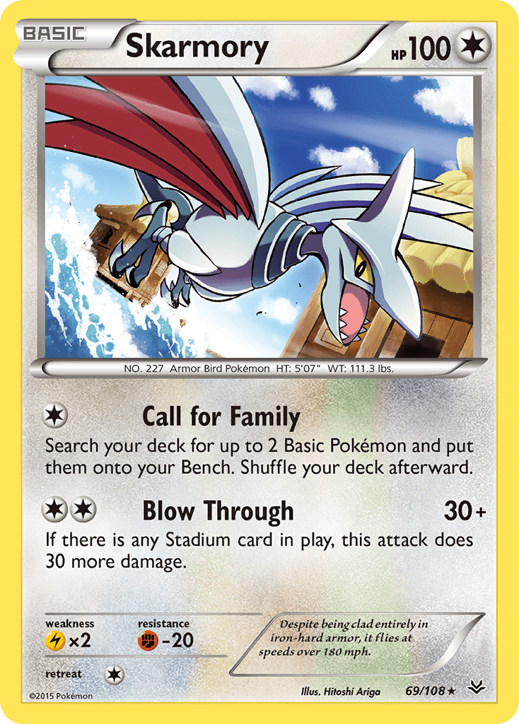 Skarmory — XY - Roaring Skies Pokémon TCG card by Hitoshi Ariga