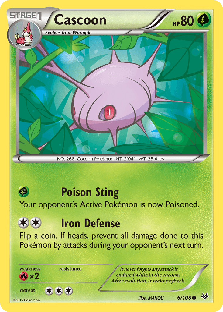 Cascoon — XY - Roaring Skies Pokémon TCG card by MAHOU