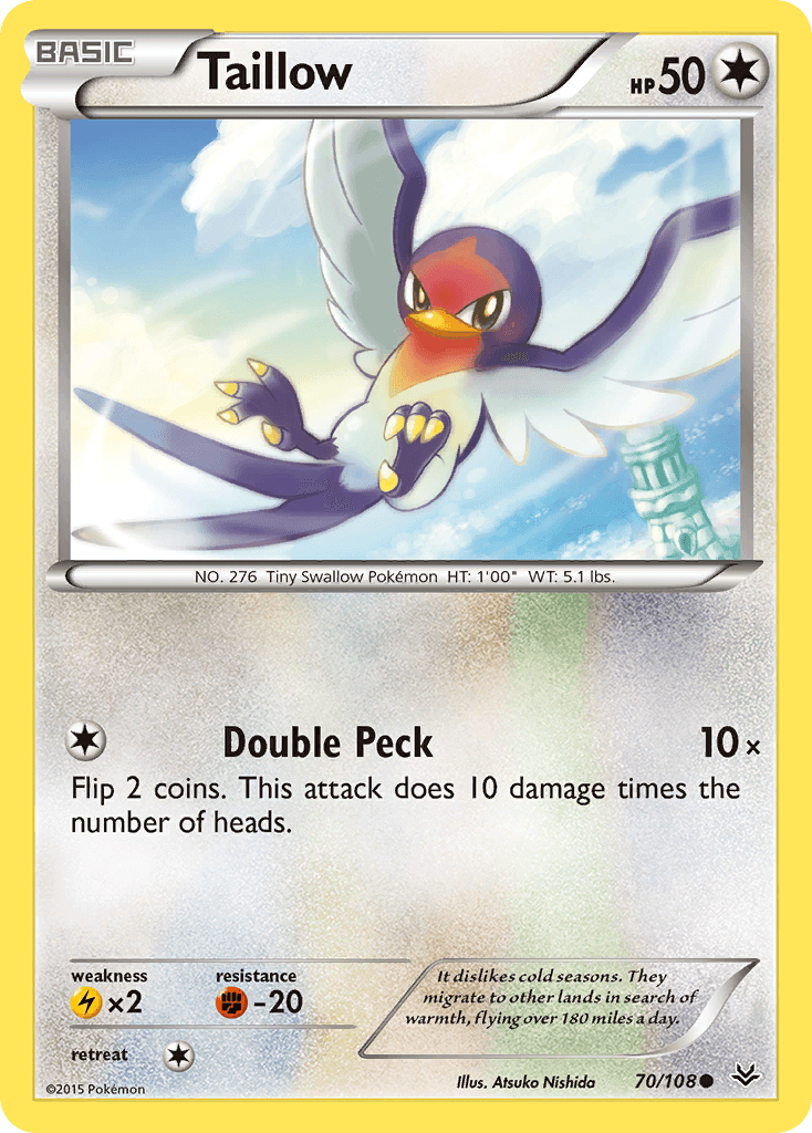Taillow — XY - Roaring Skies Pokémon TCG card by Atsuko Nishida