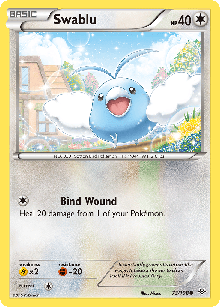 Swablu — XY - Roaring Skies Pokémon TCG card by Mizue