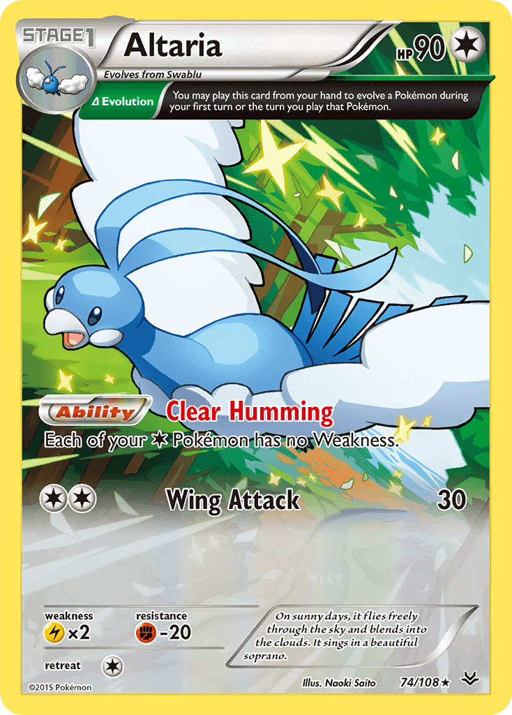 Altaria (74 Delta) — XY - Roaring Skies Pokémon TCG card by Naoki Saito