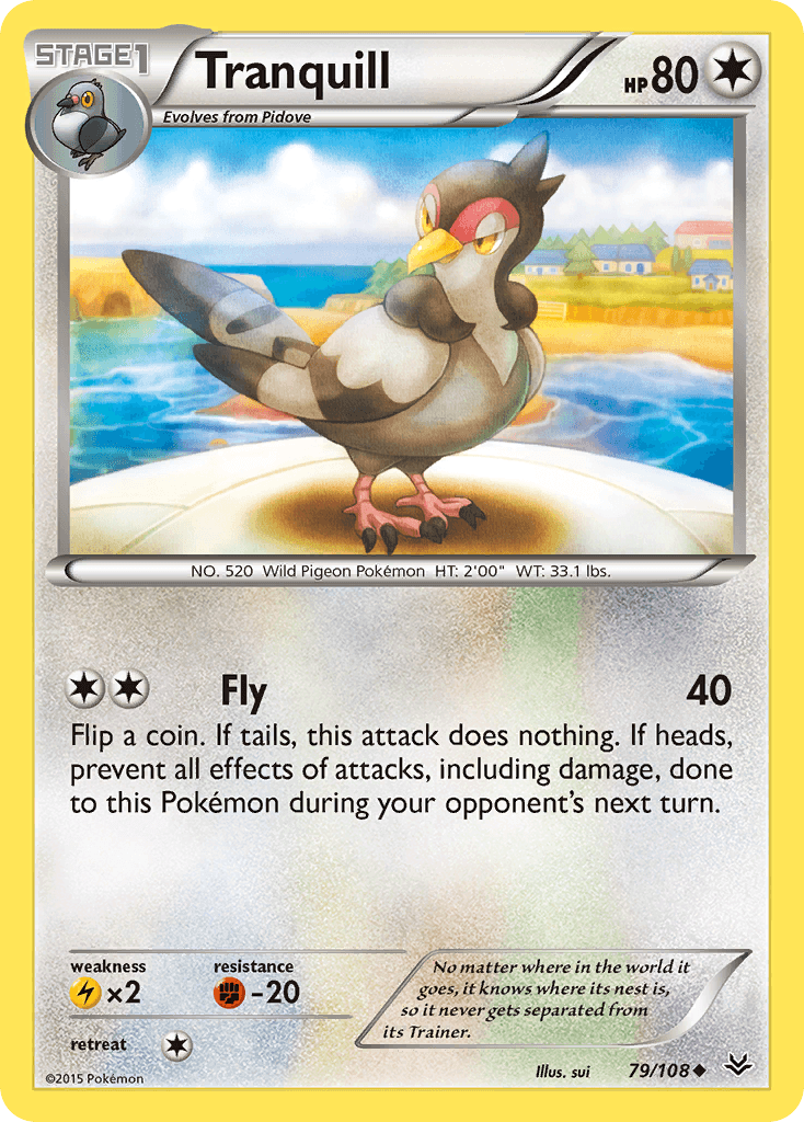 Tranquill — XY - Roaring Skies Pokémon TCG card by sui