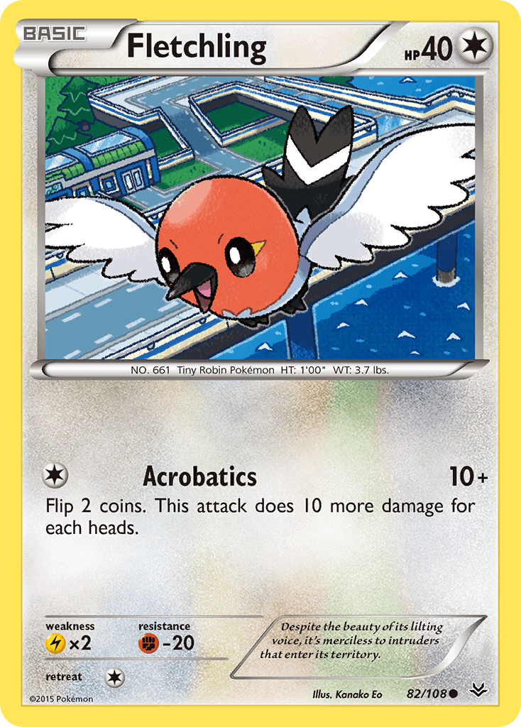 Fletchling — XY - Roaring Skies Pokémon TCG card by Kanako Eo