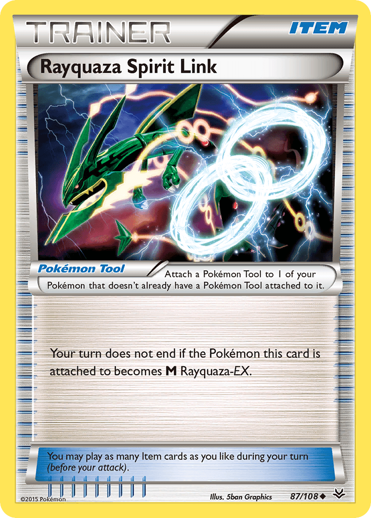 Rayquaza Spirit Link — XY - Roaring Skies Pokémon TCG card by 5ban Graphics