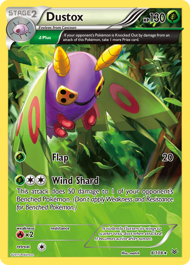 Dustox (8 Delta) — XY - Roaring Skies Pokémon TCG card by match