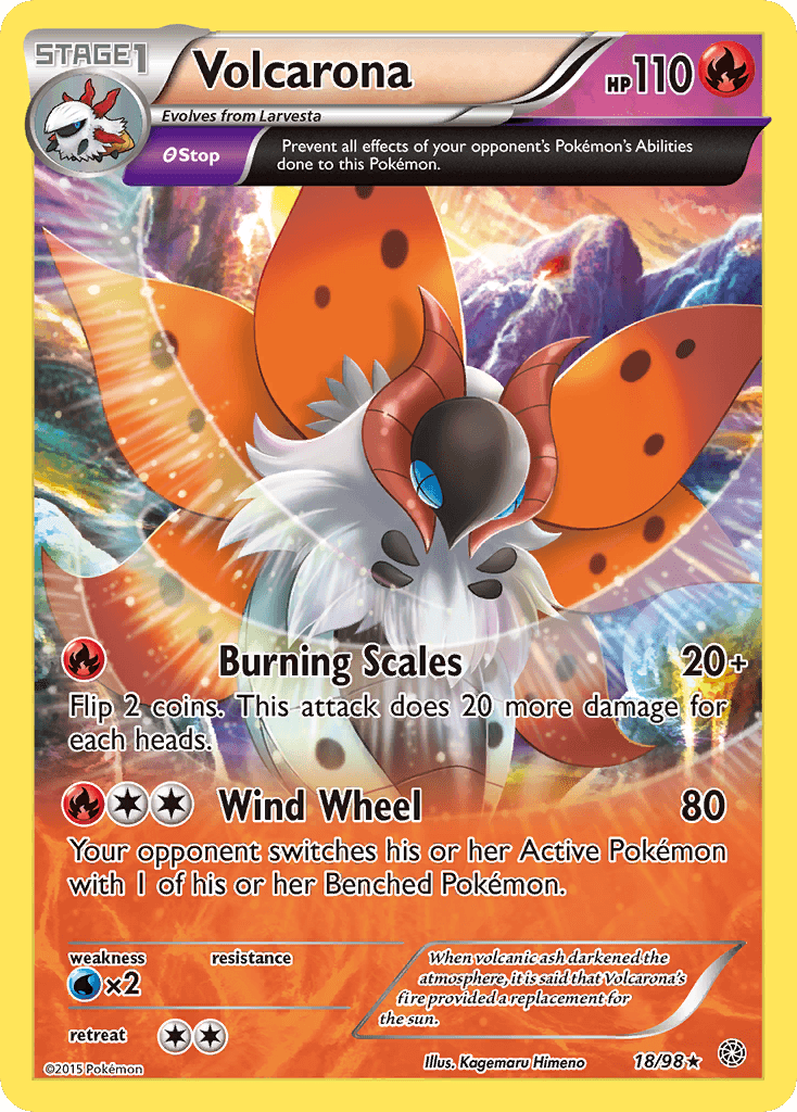 Volcarona (18) — XY - Ancient Origins Pokémon TCG card by Kagemori Himeno