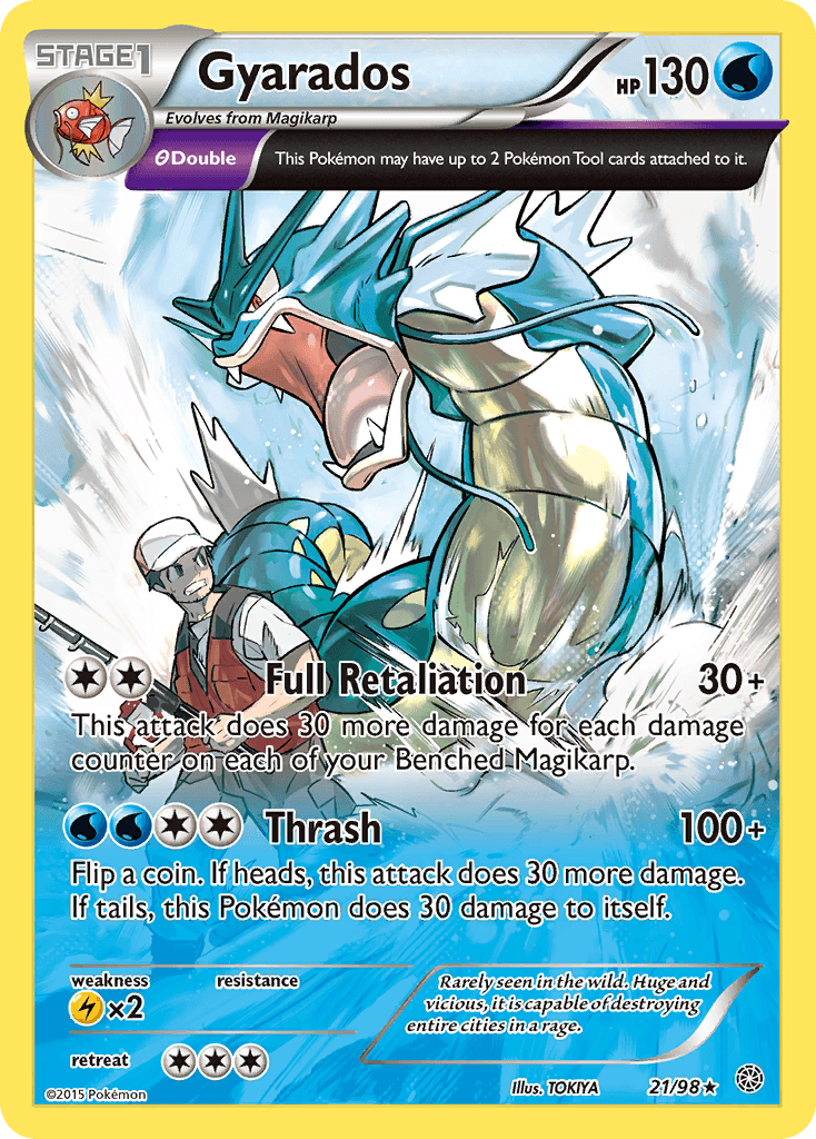 Gyarados (21) — XY - Ancient Origins Pokémon TCG card by TOKIYA